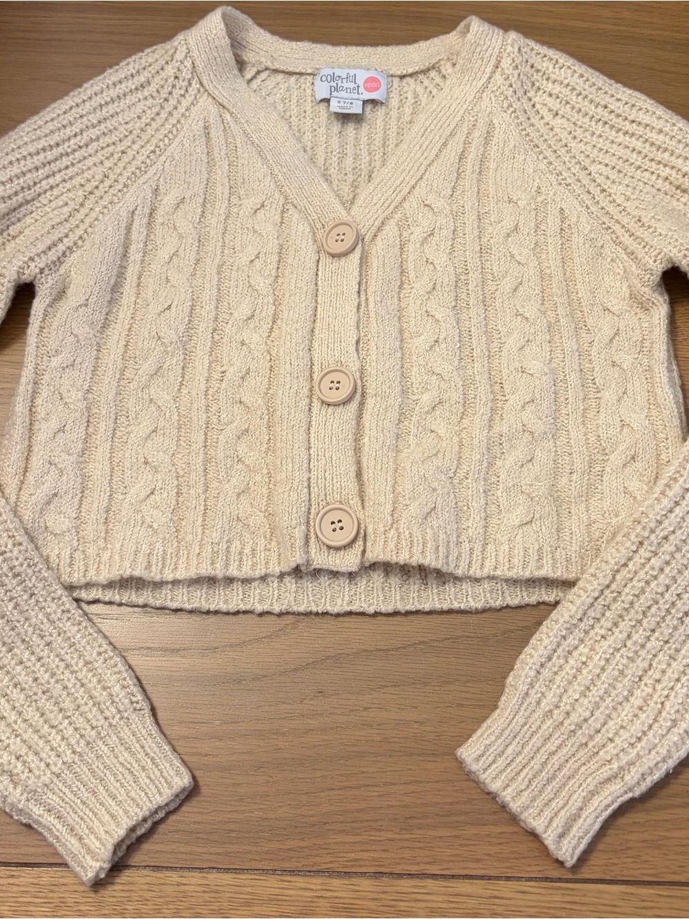 3 for $18 Cream Cable Knit Cropped Cardigan